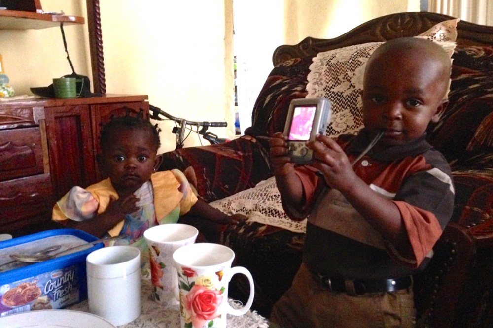 The kids showing off.