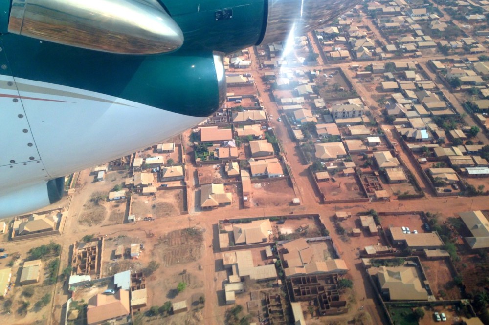 Flying into Lubumbashi.