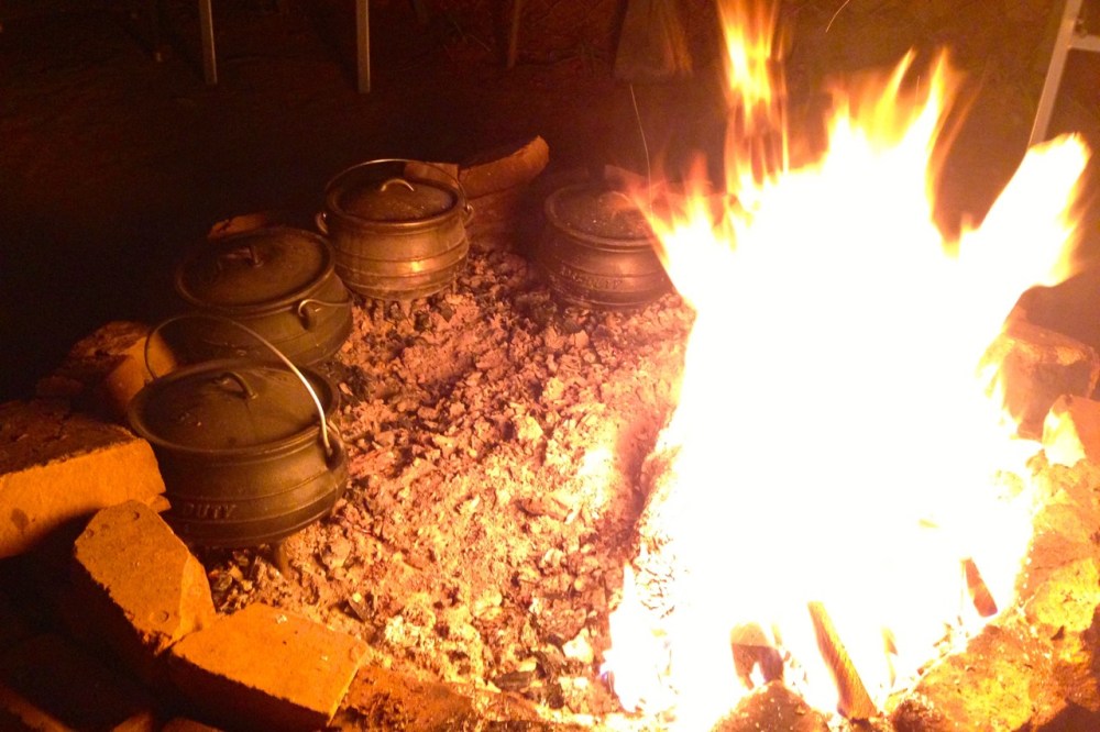 (Sept 2014) Practicing for the upcoming potjie competition at a friend's house.