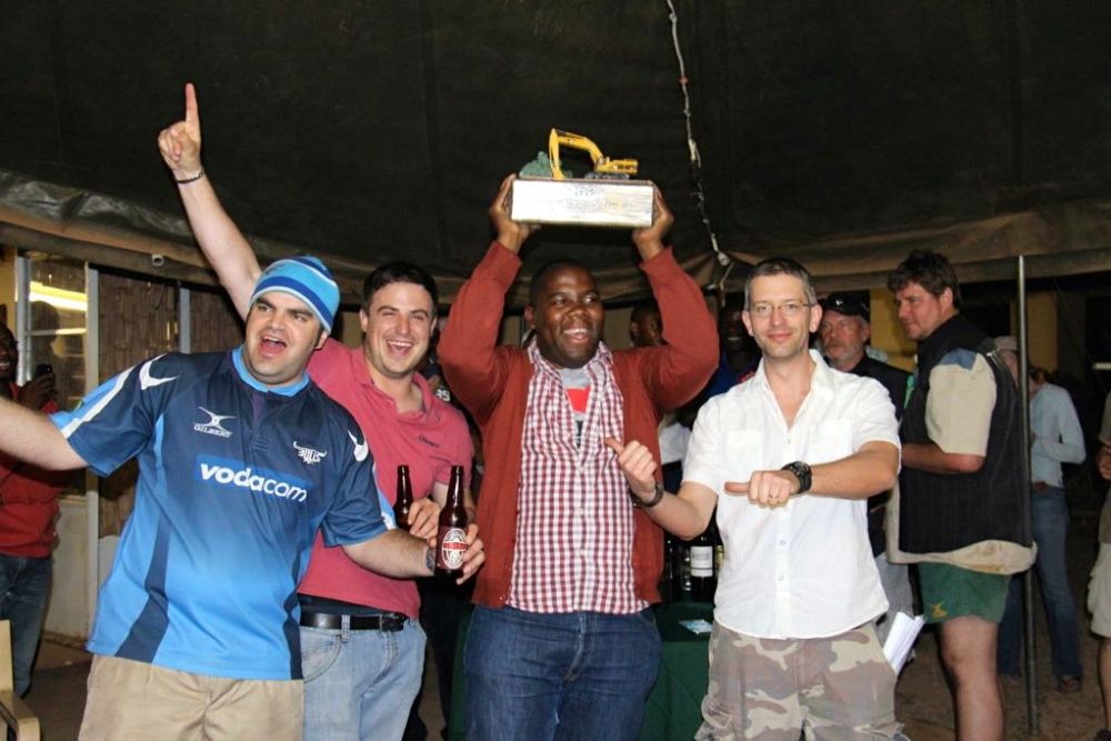 First place, visiting auditors who joined on a whim (yet managed to carry an ostrich shell from SA in their luggage)