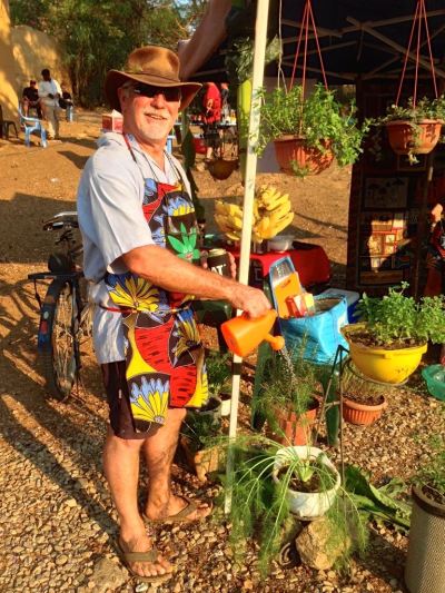 Ross tending his garden