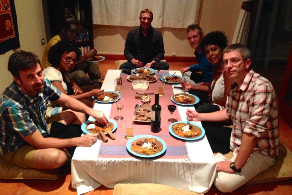 (Aug 2015) Hosting an Ethiopian dinner party for new friends. We really do have furniture, but this is much more authentic. :)