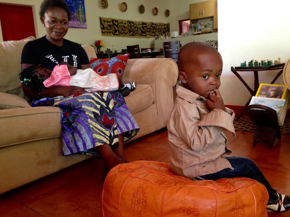 Viviane with the kids for a visit.